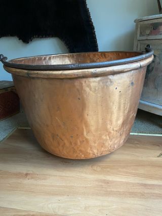 Large Copper Apple Butter Kettle Cauldron Pot Handcrafted Dovetail
