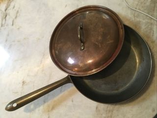 Vintage Copper 7 " Frying Pan / Skillet With Lid Made In Portugal