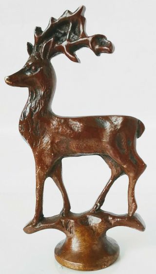 Vintage Copper Or Brass Modelled Deer Car Mascot/hood Ornament,  Vehicle Mascot,