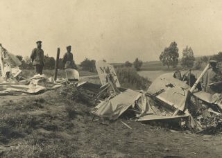 German Wwi Crashed French Aircraft Maurice Farman Photo
