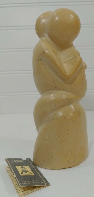 Kenya Africa Kisii Soapstone Hand Carved Modern Abstract Couple Art Sculpture
