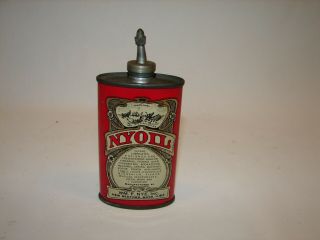 Vintage Old Nyoil Oval Can Lead Top Handy Oil Can Wm Nye Whaling Scene Oiler