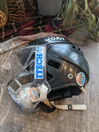 Vintage Hockey SR Jofa 390 Helmet And Itech II Face Shield Size 55 - 62 3