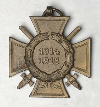 Ww1 German Hindenburg Honour Cross Of The World War 1914 - 1918 Bronze Medal