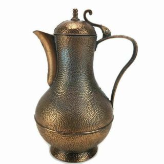 Vintage Hammered Solid Copper Coffee Tea Teapot 6 " Pot Handle Signed Artistic