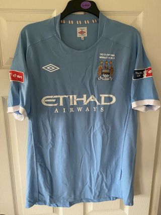 Vintage Umbro Manchester City Home Football Shirt 2010 - 2011 Fa Cup Final 2011 M