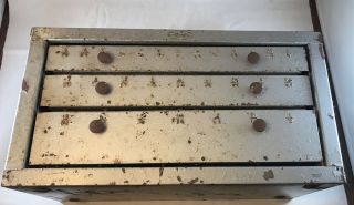 Vintage Huot 3 Drawer Drill Bit Index Cabinet Dispenser Organizer Parts Tool Box