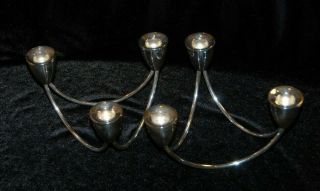 Duchin Creations Sterling Silver Weighted 3 Candle Candlesticks