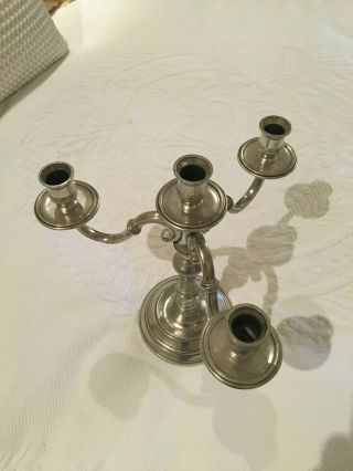 Arte Italica Pewter Candelabra (4 Candle - 3 Arms) Made In Italy