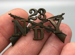 Ww1 Us Army York National Guard Co.  D 23rd Infantry Collar Pin Badge C687