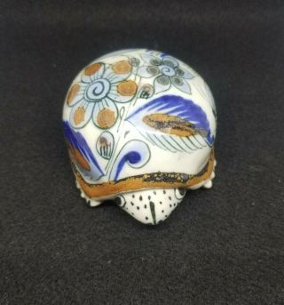 Vintage Ken Edwards Tonala Hand Paint Ceramic Pottery Turtle Figurine 3 " Mexico
