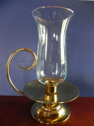 Baldwin Brass 13 " Colonial Williamsburg Hurricane Candle Holder Glass Globe Usa
