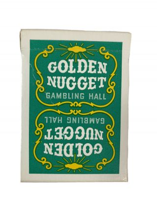 1970’s Vtg Unsealed Green Golden Nugget Gambling Hall Playing Cards Htf