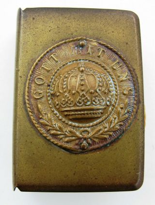 Antique World War I German Brass Matchbox Holder Gott Mit Uns