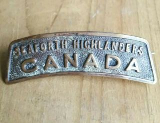 72nd Seaforth Highlanders Of Canada Shoulder Badge