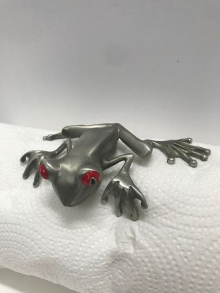 Frog Ledge Shelf - Hanger Pewter Figurine Sculptures By Stepper Hand - Cast Usa