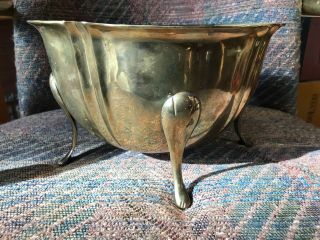 Vintage Footed Solid Brass Planter Flower Pot Made In India