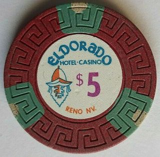 $5 Eldorado " Reno,  Nv " - Reno Nevada Casino Chip