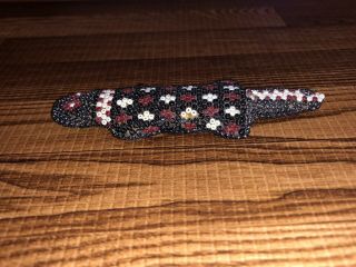 3.  37” Long Huichol Seed Beaded Lizard Fetish / Effigy
