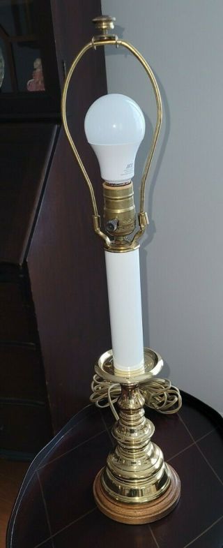 Vintage Baldwin Brass Candlestick Lamp Colonial Williamsburg Style Usa