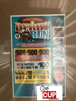 Pull Tabs - Seal Game - Triple Crown Derby Run - 2420 Count - 670 Profit