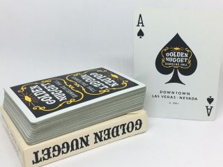 Vintage Non - Cancelled Golden Nugget Gambling Hall Casino Playing Cards - Black