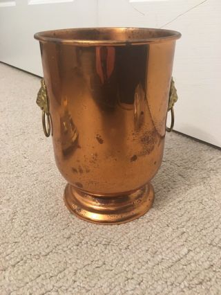 French Farmhouse Coppercraft Guild Copper Ice Champagne Bucket Lion Handles
