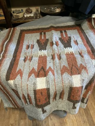 Vintage Native American Navajo Wool Small Blanket/wall Hanging 36 " X 30 "