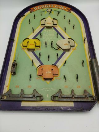 Vintage Rabbit Golf Table Top Pin Ball Game By Health Developing 1932