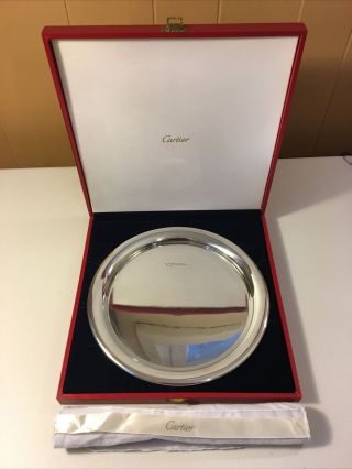 Cartier Pewter 11 " Serving Tray - Charger W Box And Protector Sleeve
