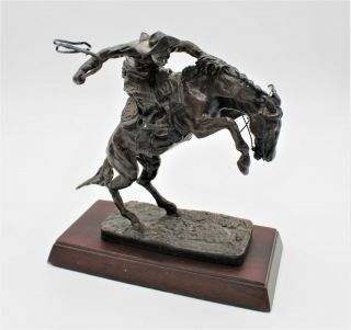 Frederic Remington Bronco Buster Bronze Art Museum Edition 6.  75 " W/ Stand 8766