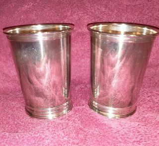 Vintage Newport By Gorham Silverplate Julep Cup Cups Set Of 2