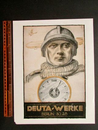 Orig Wwi German Aviation Print Ad Deuta - Werke Tachometers Zeppelin Graphic