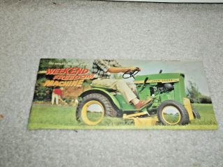 Vintage John Deere 110 Lgt Lawn And Garden Tractor Color Sales Brochure 1966 Exc