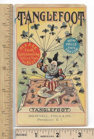 Tanglefoot Fly Paper Clown Jester Providence Ri 1893 Trade Card