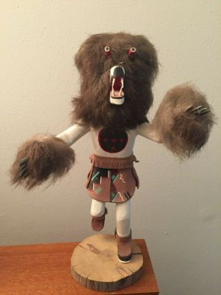 Hand Carved Kachina Navajo Indian Bear Doll Signed And Numbered By E Perry