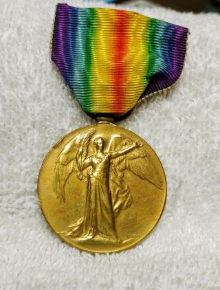Wwi Us Army Medal/ribbon 1914 - 1919 The Great War For Civilisation Medal - Named