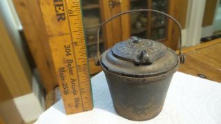 Antique Cast Iron Miniature Glue Pot The Home Handle,  2 - Part