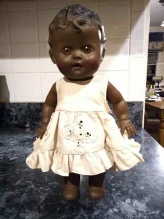 Vintage 10 " Black Americana Tod - L - Tot Sun Rubber Co.  Doll
