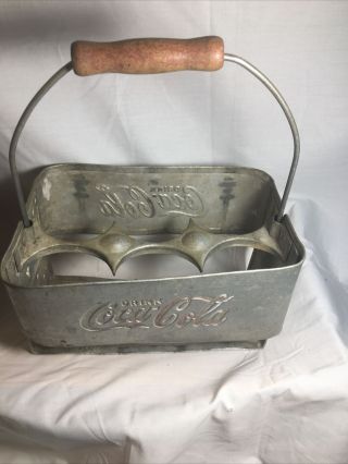 Vintage Coca - Cola Steel Metal 6 - Pack Bottle Carrier Drink Holder