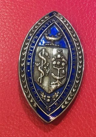 Vintage Sterling Silver & Enamel Glasgow Western Infirmary Nursing School Badge