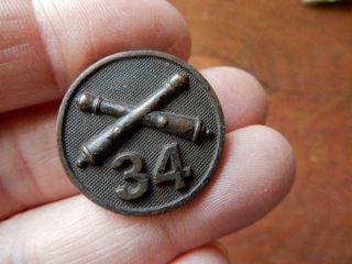 Wwi 34th Field Artillery Battalion Enlisted Collar Disc.