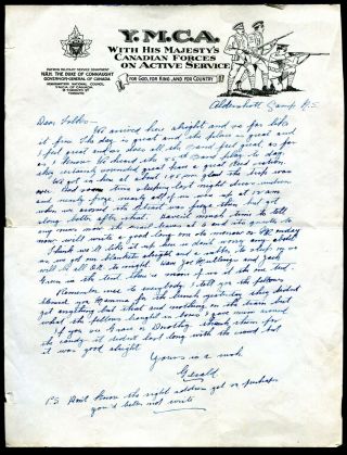 T021 - Canada C1915 - 18 Cef - Ymca Letter From Soldier In Aldershott Camp