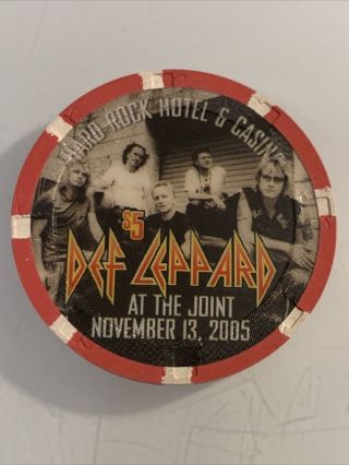 Hard Rock Hotel Def Leppard $5 Casino Chips Las Vegas Nevada 3.  99