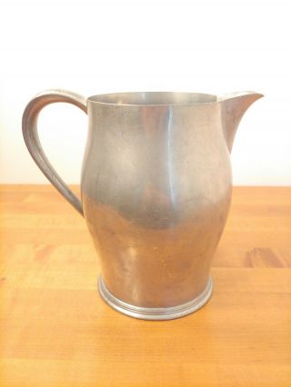 Antique Insico 509 Pewter 2 Quart Water Pitcher 7 1/2 " Tall