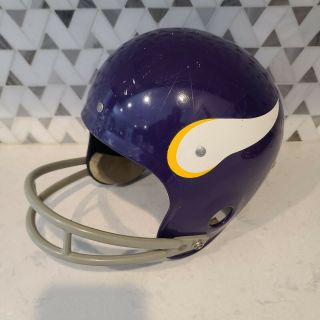 Vintage Rawlings Minnesota Vikings Nfl 2 Bar Football Helmet Large Nfl Usa