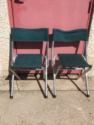Vintage Coleman Folding Canvas & Aluminum Camp Chairs (2)