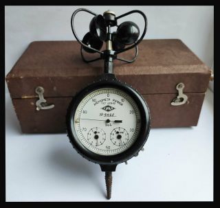 Vintage Anemometer Wind Meter Bakelite W Case 1964 Ussr Soviet Marine Rarity