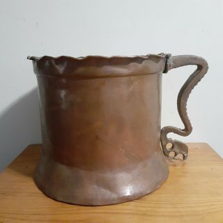 Antique Hand Hammered Large Copper Pitcher