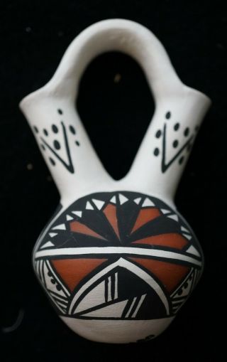 Native American Wedding Vase Signed Yolanda Trujillo Acoma Nm 4 " Tall